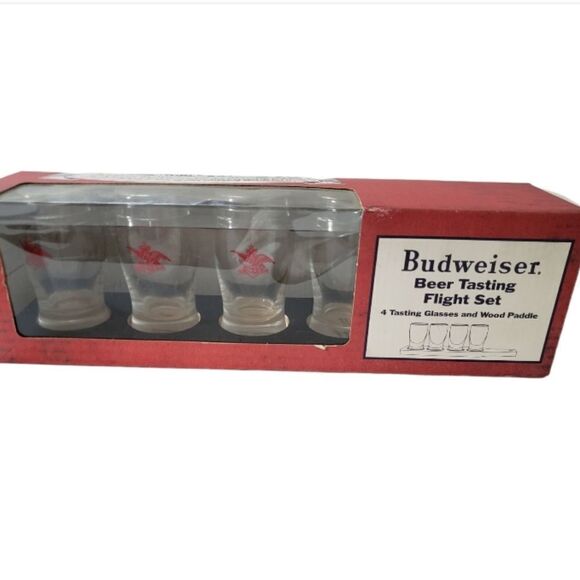 Budweiser Beer Tasting Flight Set Glassware - Picture 1 of 8